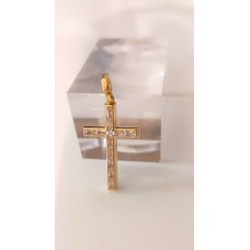 ΓΥΝΑΙΚΕΙΟΣ ΣΤΑΥΡΟΣ ΧΡΥΣΟ 14K με ζιργκόν στην πάνω πλευρά CRG110